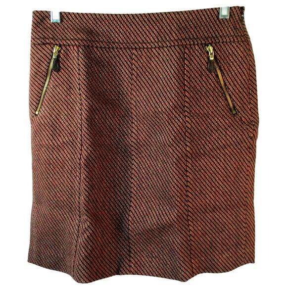 Ann Taylor Women's Multi Color Lined Mid Rise Side Zip Wool Blend Skirt Size 6 - Picture 1 of 4